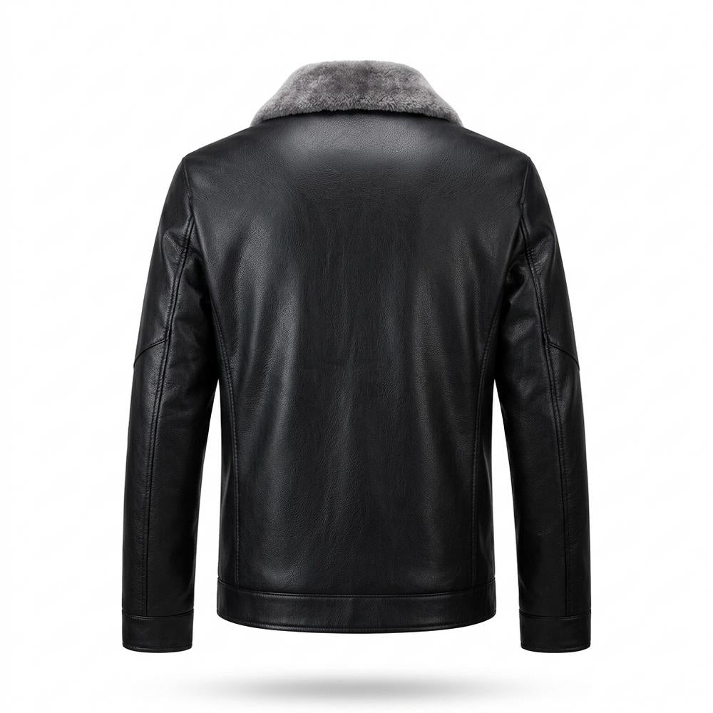 Mens Outlet House - Colen | Lined Zip-Up Leather Jacket Men