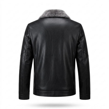 Mens Outlet House - Colen | Lined Zip-Up Leather Jacket Men