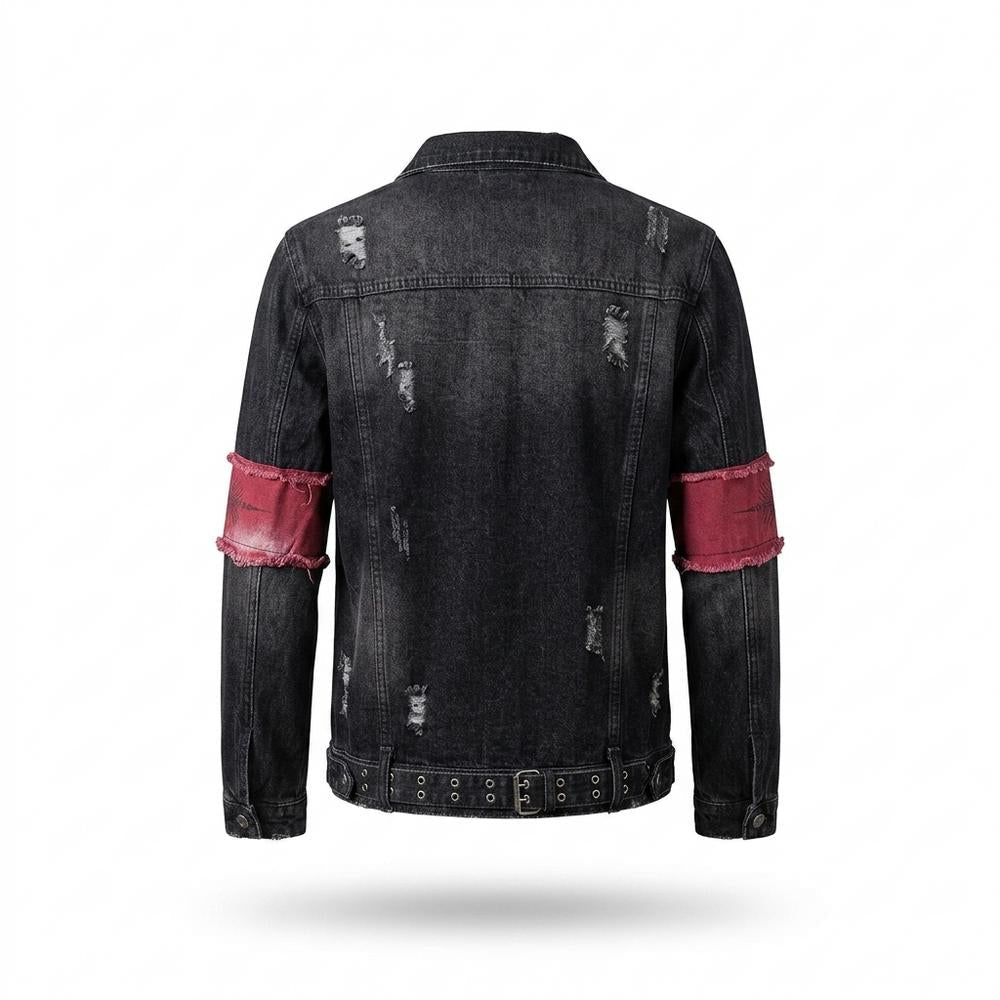Mens Outlet House - Notor | Washed Belted Denim Jacket Men