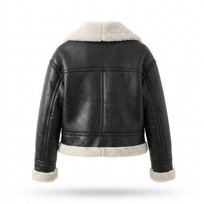 Mens Outlet House - Zalar | Shearling-Lined Cropped Leather Jacket Women