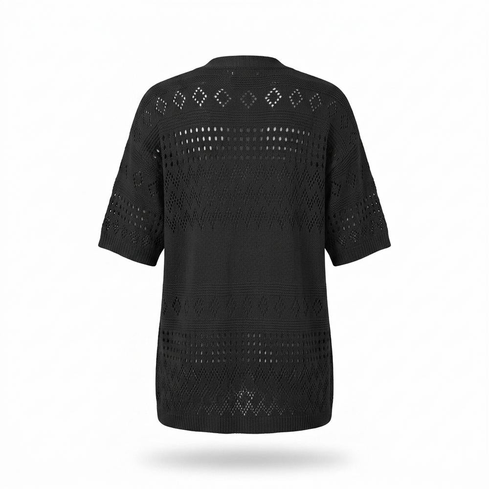 Mens Outlet House - Visol | Open-Knit Short-Sleeved Knit Cardigan Women