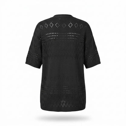 Mens Outlet House - Visol | Open-Knit Short-Sleeved Knit Cardigan Women