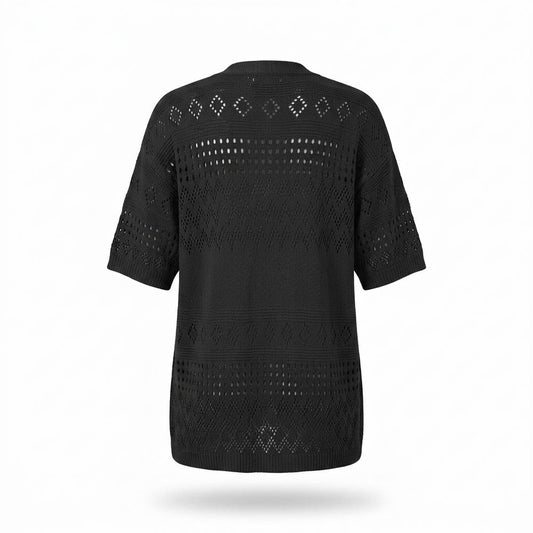 Mens Outlet House - Visol | Open-Knit Short-Sleeved Knit Cardigan Women