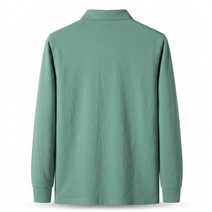 Mens Outlet House - Yifit | Long-Sleeved Collared Polo Shirt Men