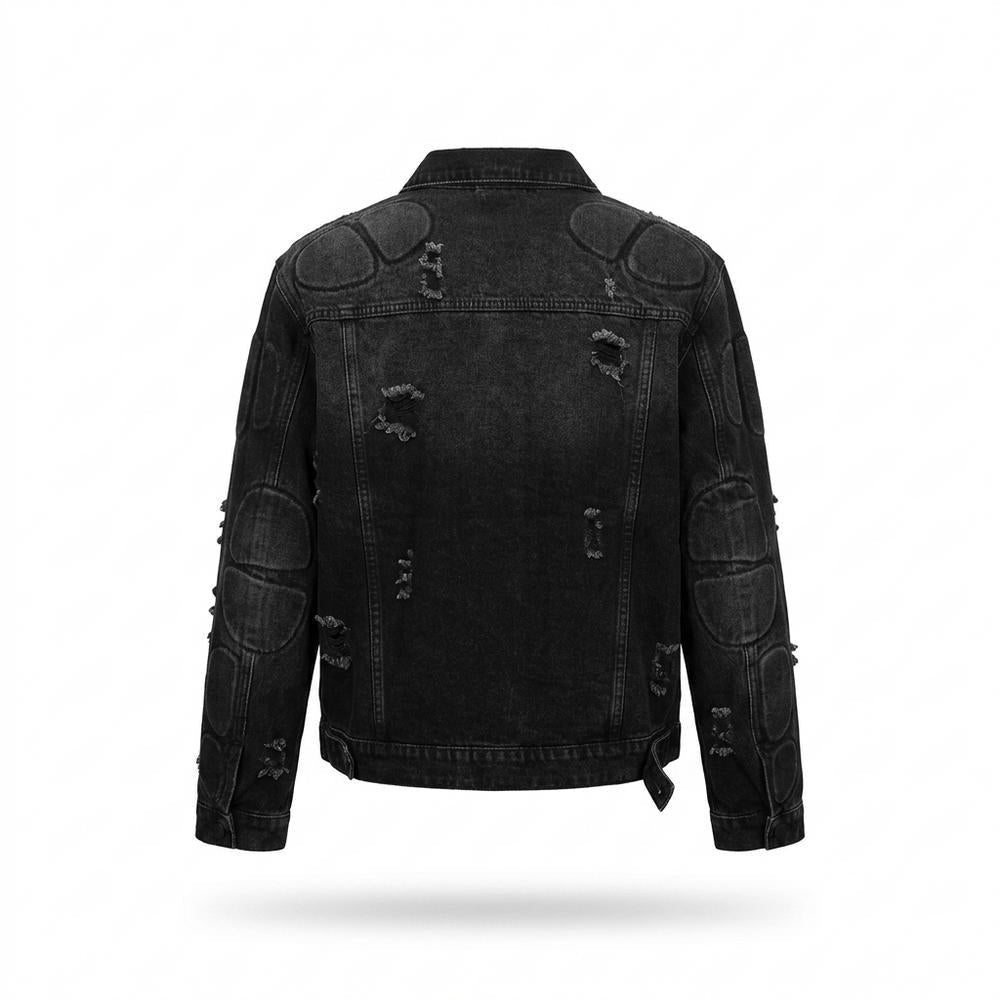 Mens Outlet House - Arlan | Distressed Padded Denim Jacket Unisex
