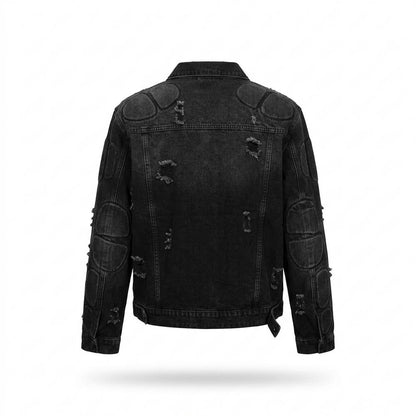 Mens Outlet House - Arlan | Distressed Padded Denim Jacket Unisex