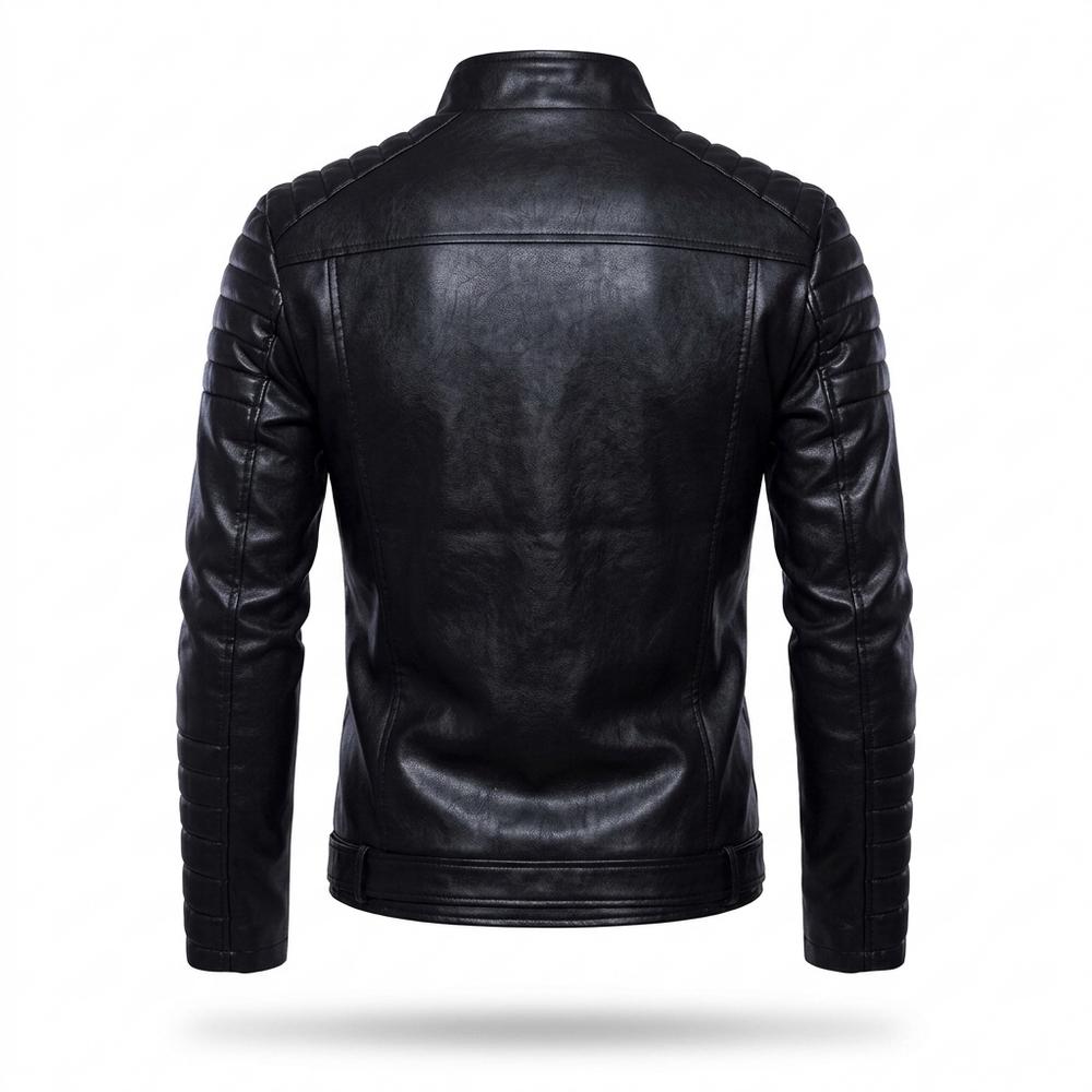 Mens Outlet House - Zerel | Asymmetrical Quilted Leather Jacket Men