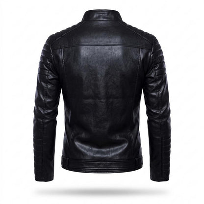 Mens Outlet House - Zerel | Asymmetrical Quilted Leather Jacket Men