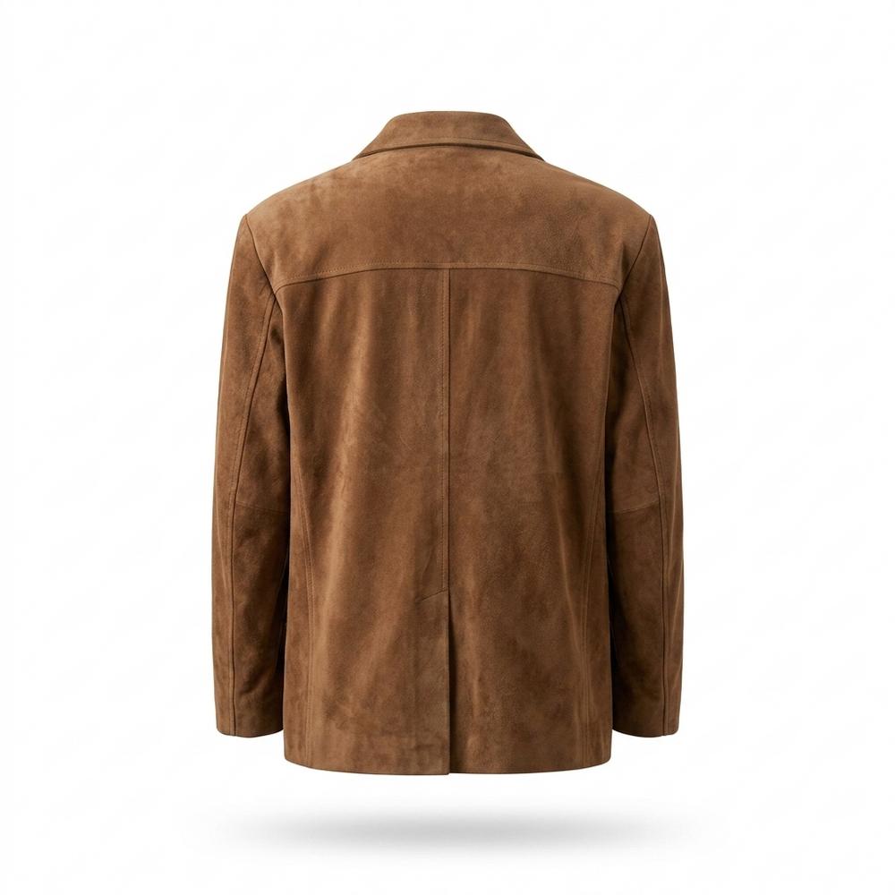 Mens Outlet House - Risan | Suede-Texture Button-Up Jacket Men