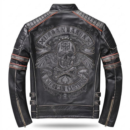 Mens Outlet House - Vikar | Quilted Slim-Fit Leather Jacket Men