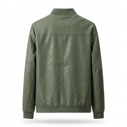 Mens Outlet House - Nemar | Zip-Up Slim-Fit Leather Jacket Men