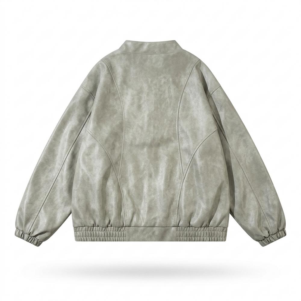 Mens Outlet House - Nihal | Washed Loose-Fit Leather Jacket Unisex