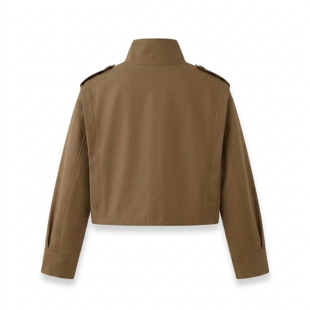 Mens Outlet House - Eofuv | High-Neck Cropped Jacket Women
