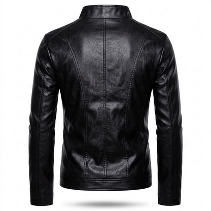 Mens Outlet House - Tadan | Slim-Fit Zip-Up Leather Jacket Men