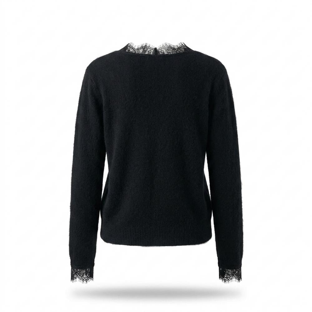 Mens Outlet House - Yokar | Lace-Trimmed Button-Front Knit Cardigan Women