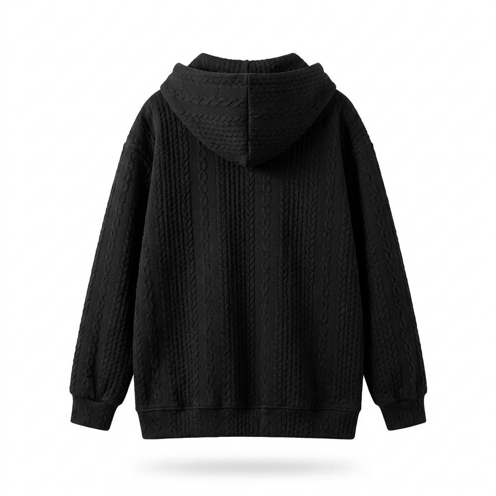 Mens Outlet House - Zasel | Textured Zip-Up Hoodie Unisex