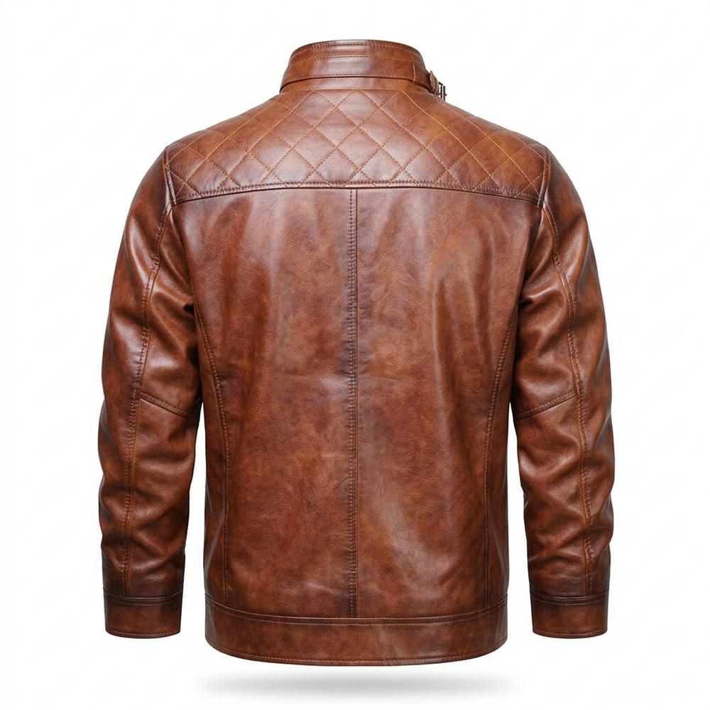 Mens Outlet House - Kemir | Quilted Lined Leather Jacket Men