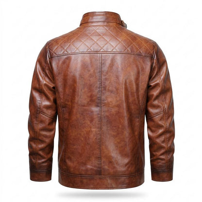 Mens Outlet House - Kemir | Quilted Lined Leather Jacket Men