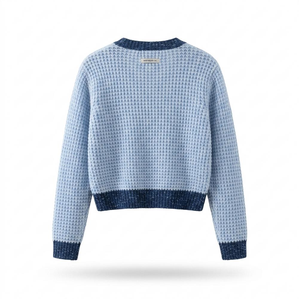 Mens Outlet House - Selor | Waffle-Knit Cropped Knit Cardigan Women