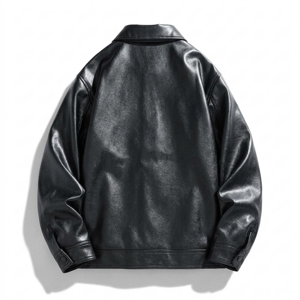 Mens Outlet House - Maror | Lined Straight-Cut Leather Jacket Men