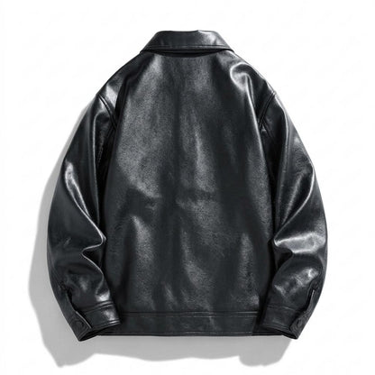 Mens Outlet House - Maror | Lined Straight-Cut Leather Jacket Men