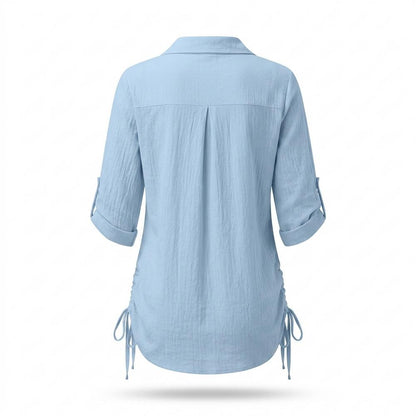 Mens Outlet House - Nilor | Ruched Roll-Tab Sleeve Tunic Women