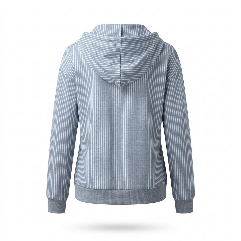 Mens Outlet House - Kazol | Striped Zip-Up Hoodie Women