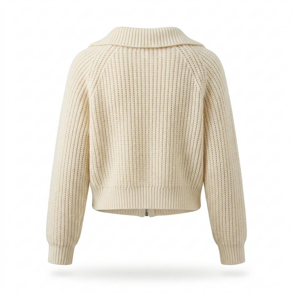Mens Outlet House - Novin | Zip-Up Collared Knit Cardigan Women