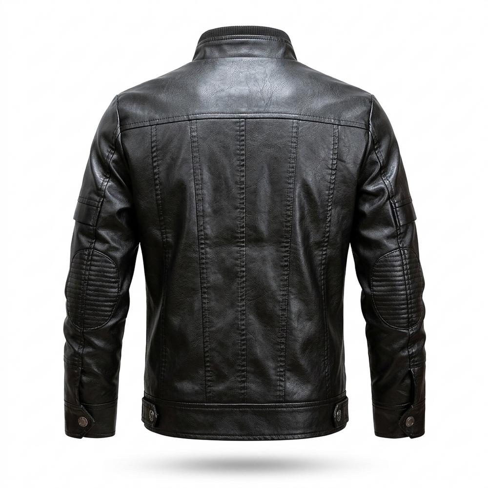 Mens Outlet House - Coran | Velvet-Lined Zip-Up Leather Jacket Men