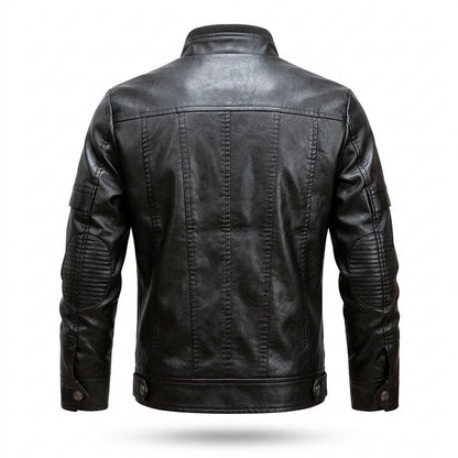 Mens Outlet House - Coran | Velvet-Lined Zip-Up Leather Jacket Men