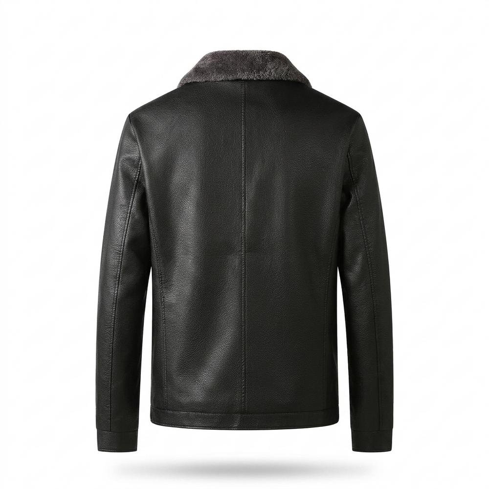 Mens Outlet House - Timor | Fleece-Lined Zip-Up Leather Jacket Men