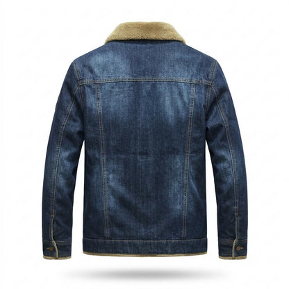 Mens Outlet House - Rahal | Sherpa-Lined Button-Front Denim Jacket Men