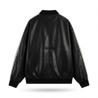 Mens Outlet House - Mimon | Faux-Leather Striped Jacket Unisex