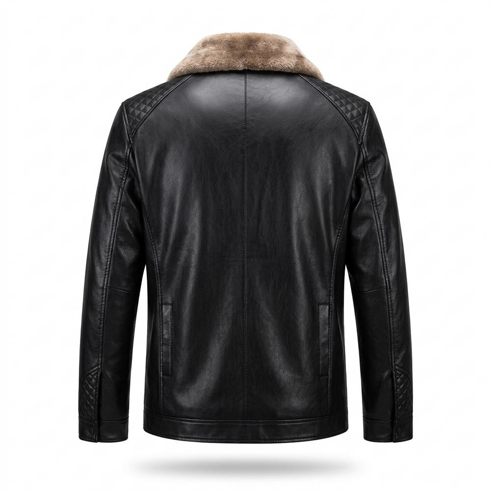 Mens Outlet House - Karan | Lined Zipped Leather Jacket Men