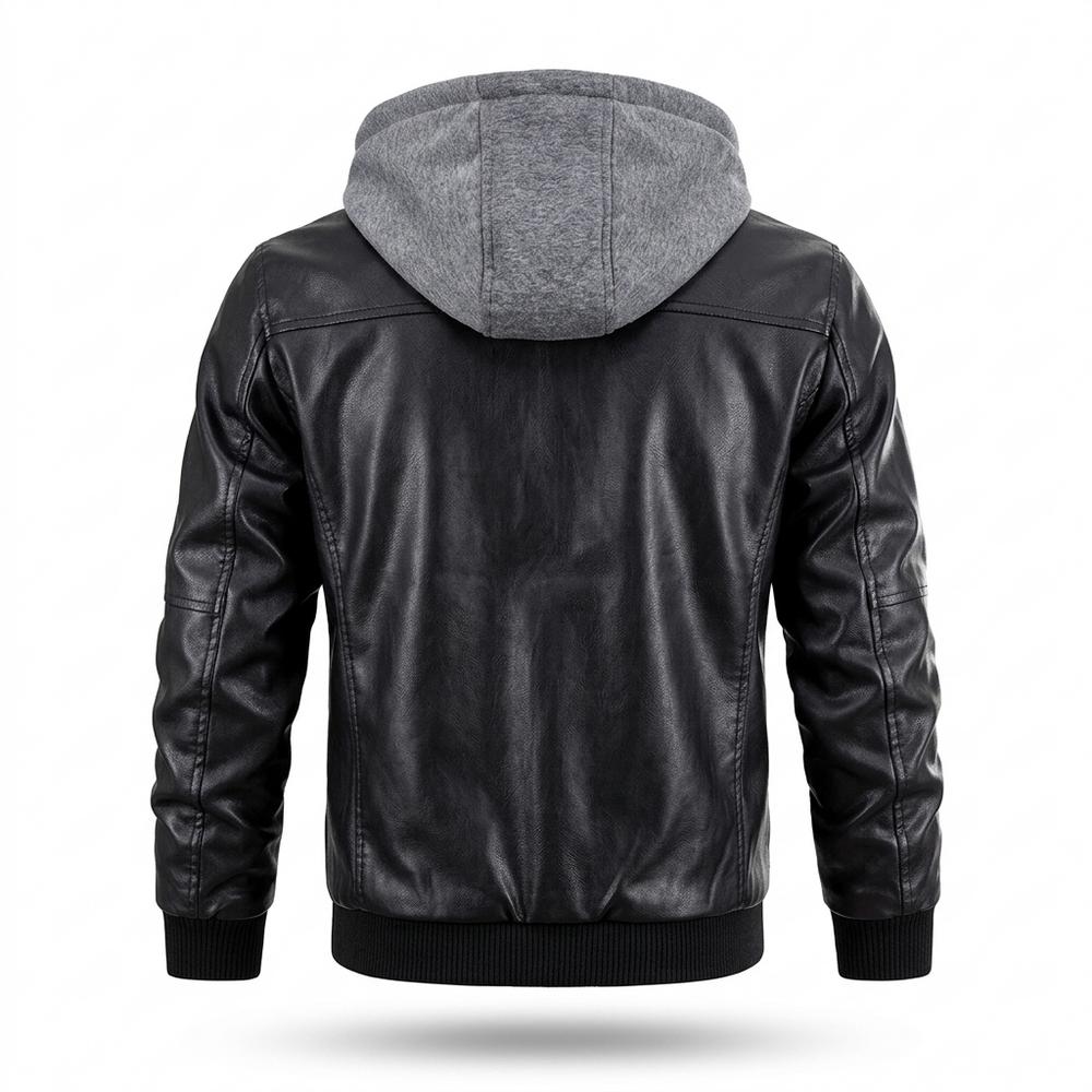 Mens Outlet House - Zasen | Hooded Quilted Leather Jacket Men