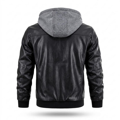 Mens Outlet House - Zasen | Hooded Quilted Leather Jacket Men