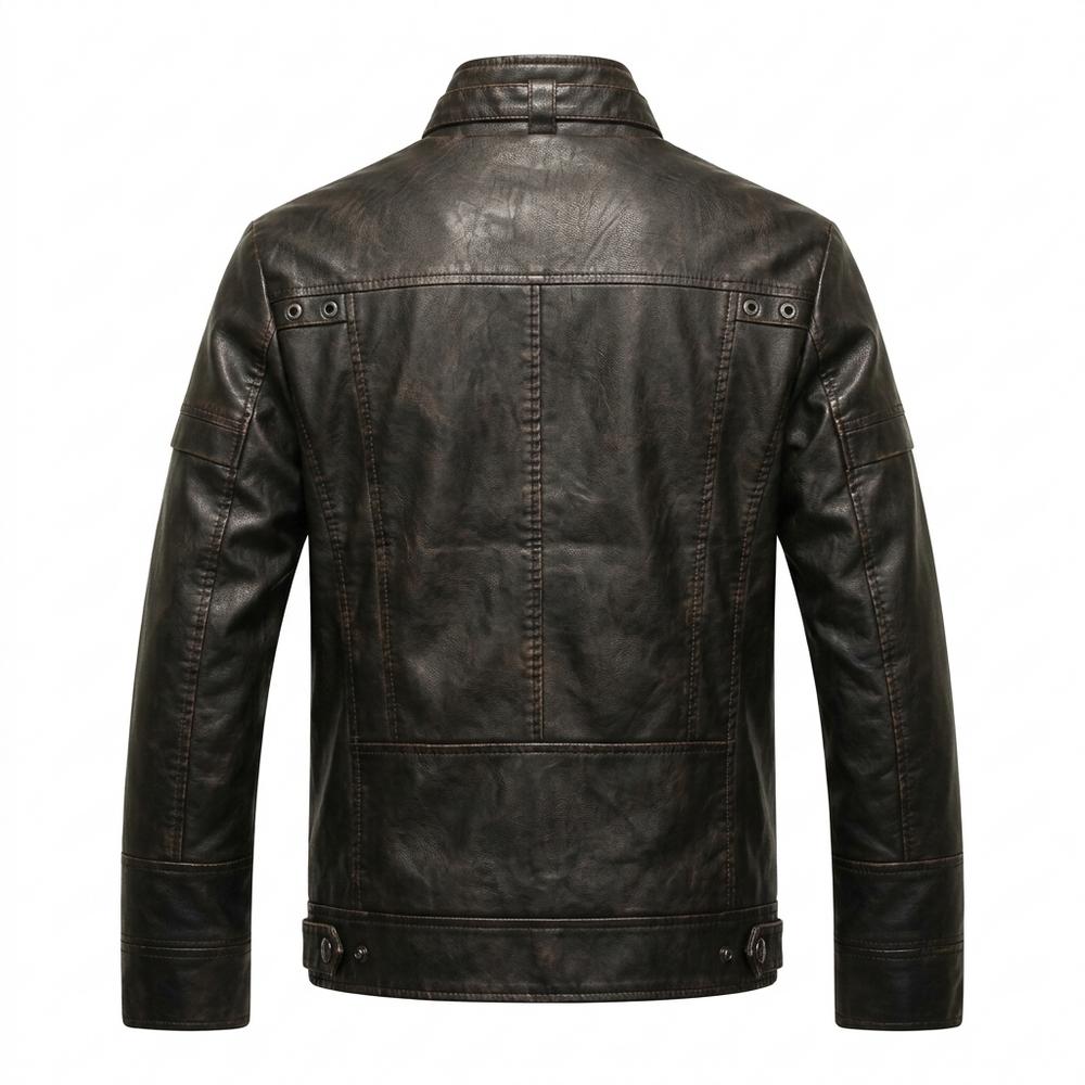 Mens Outlet House - Lolan | Fitted Zip-Up Leather Jacket Men