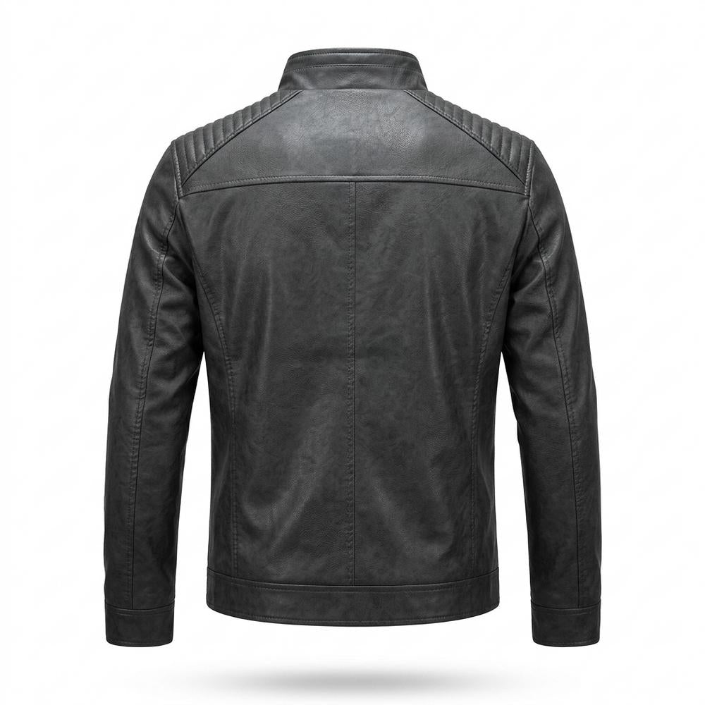 Mens Outlet House - Rotir | Lined Quilted Leather Jacket Men