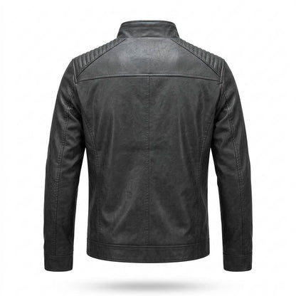 Mens Outlet House - Rotir | Lined Quilted Leather Jacket Men