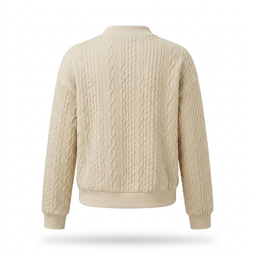 Mens Outlet House - Tamir | Cable-Knit Snap-Button Jacket Women