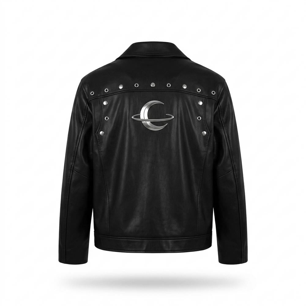 Mens Outlet House - Rimar | Studded Zip-Up Leather Jacket Unisex