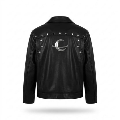 Mens Outlet House - Rimar | Studded Zip-Up Leather Jacket Unisex