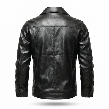 Mens Outlet House - Nimir | Button-Front Collared Leather Jacket Men