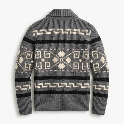 Mens Outlet House - Ketak | Zip-Up Patterned Knit Cardigan Men