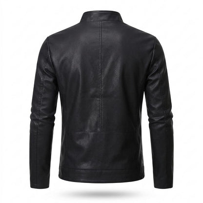 Mens Outlet House - Tamar | Lined Stand-Collar Leather Jacket Men