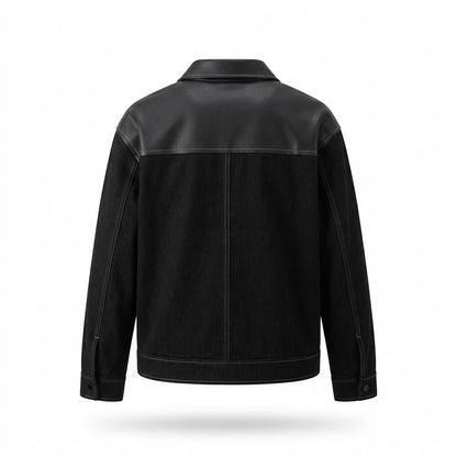 Mens Outlet House - Veran | Mixed-Material Contrast-Stitched Jacket Men