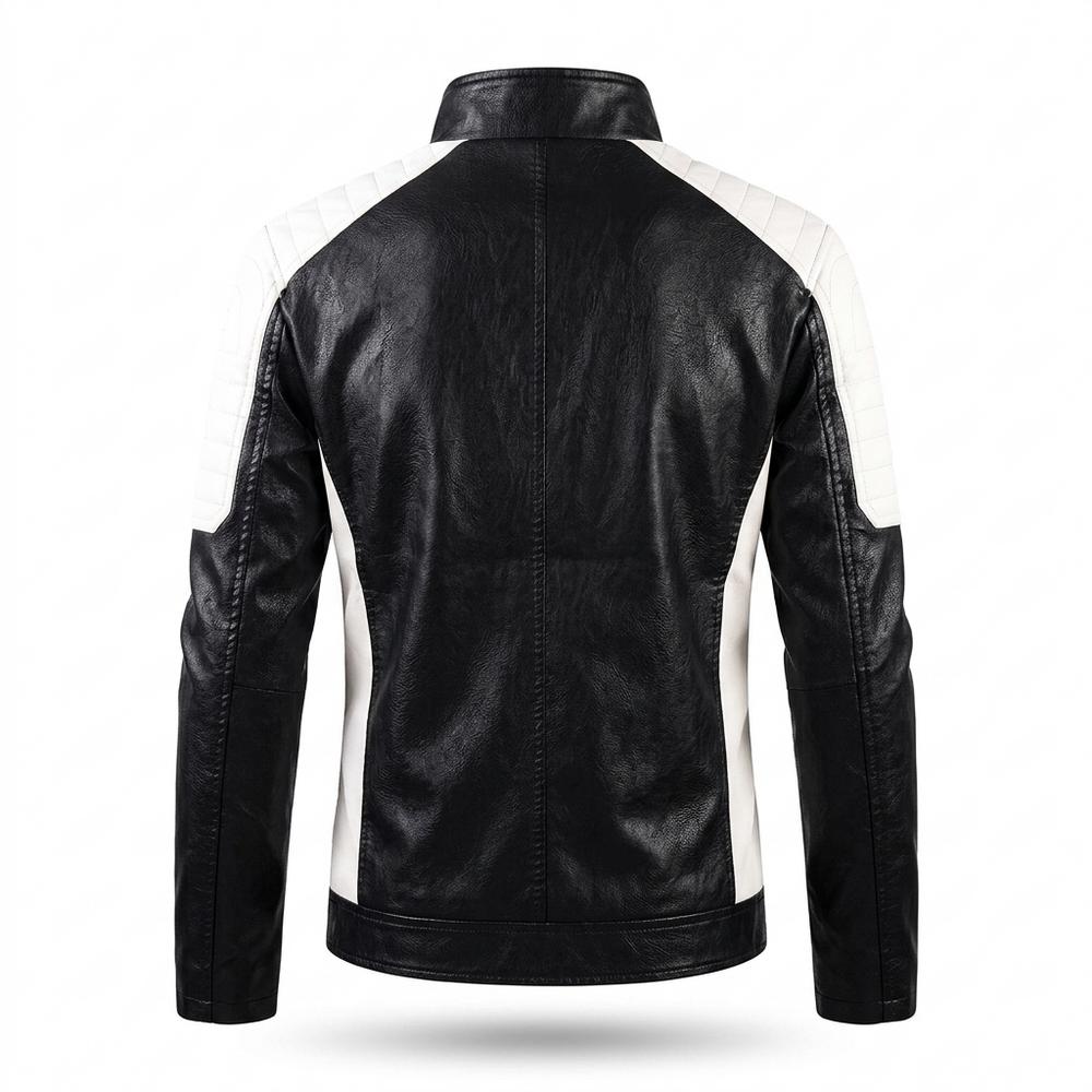 Mens Outlet House - Lovin | Two-Tone Fleece-Lined Leather Jacket Men