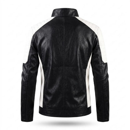 Mens Outlet House - Lovin | Two-Tone Fleece-Lined Leather Jacket Men