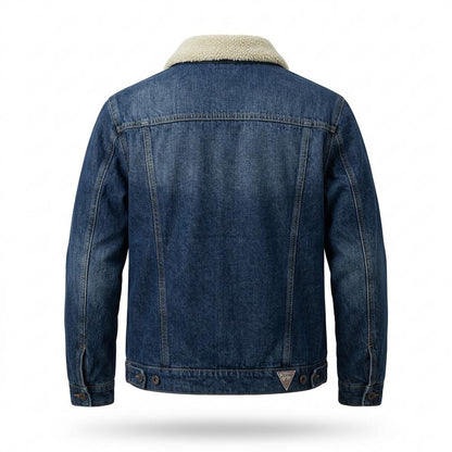 Mens Outlet House - Arsin | Fleece-Lined Button-Front Denim Jacket Men