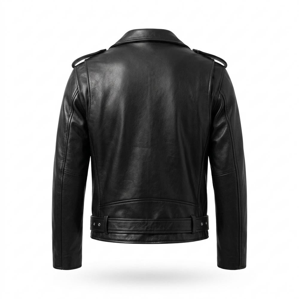 Mens Outlet House - Visan | Asymmetrical Belted Leather Jacket Men